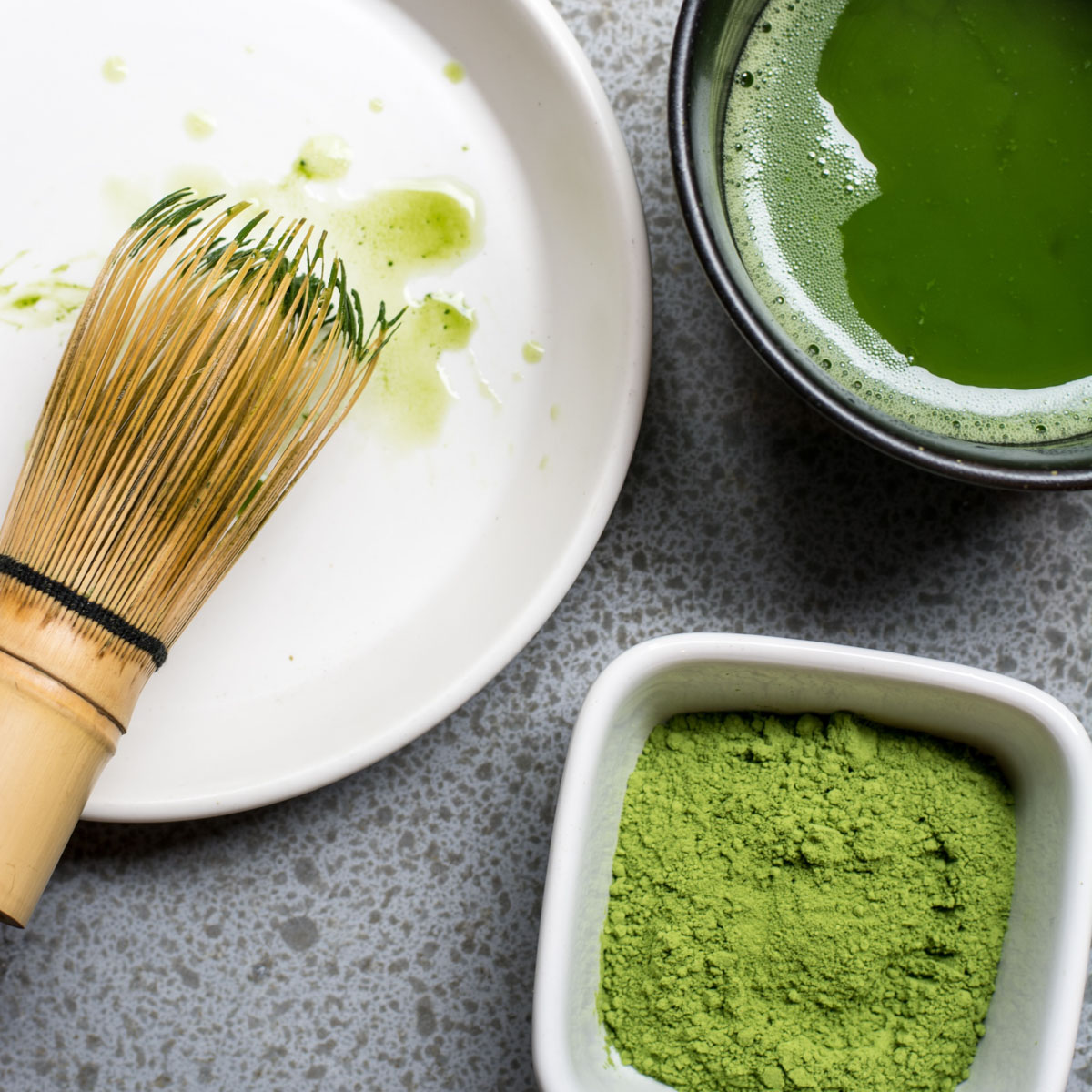 matcha green tea making